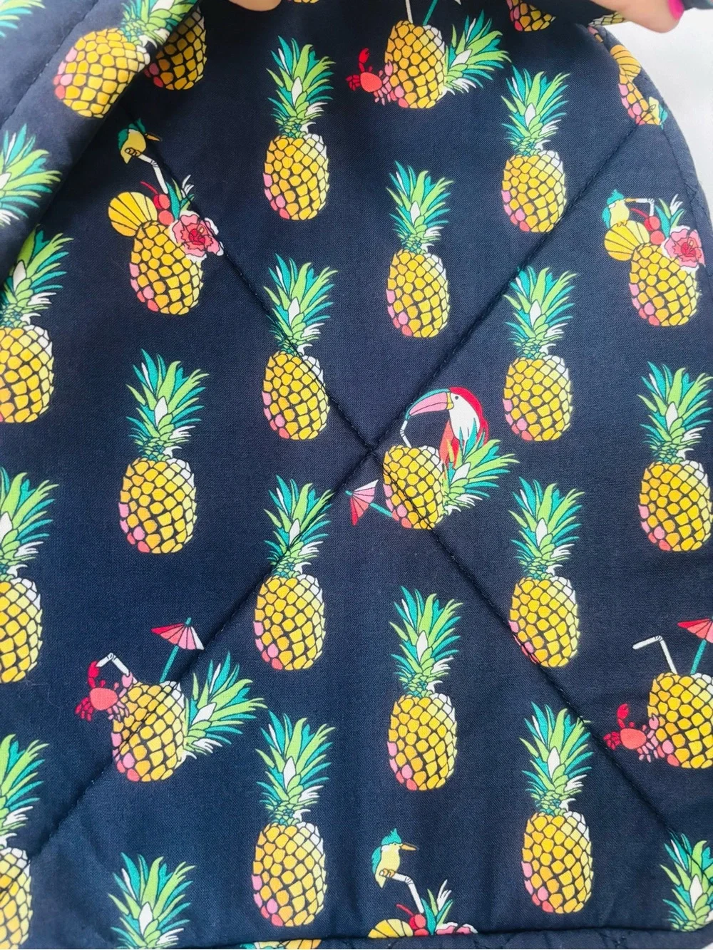 Vera Bradley Pineapple Crab Toucan Quilted Backpack + Matching Scarf Set